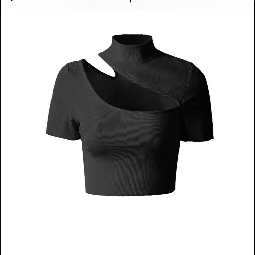 NWT trendy black cropped top - Picture 4 of 4